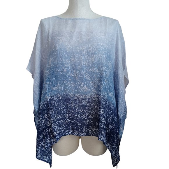J Jill Pure Jill Ombre Linen Airy-Weave Poncho Size M/L NEW - Picture 14 of 14
